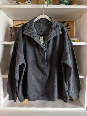 Aerie Getaway Quarter Snap Sweatshirt
